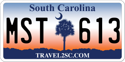 SC license plate MST613