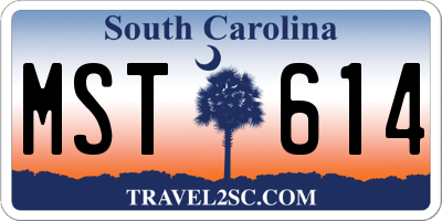 SC license plate MST614