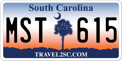 SC license plate MST615