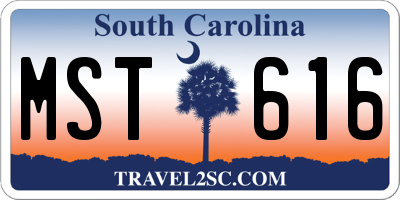 SC license plate MST616