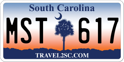 SC license plate MST617