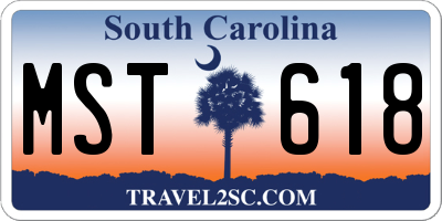 SC license plate MST618