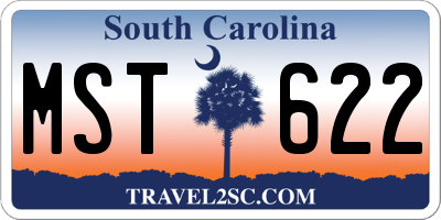 SC license plate MST622