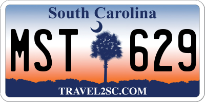 SC license plate MST629