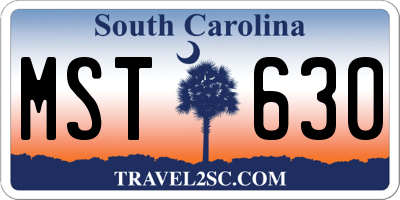 SC license plate MST630