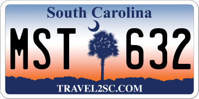 SC license plate MST632