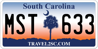 SC license plate MST633