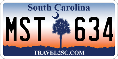 SC license plate MST634