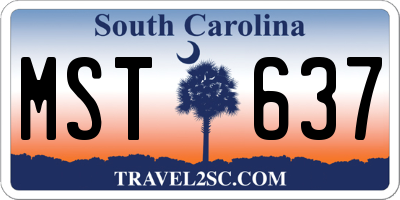 SC license plate MST637