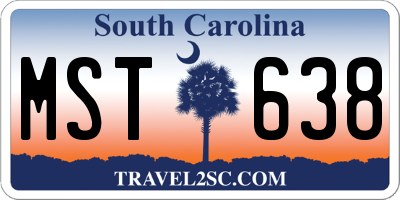 SC license plate MST638
