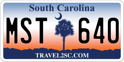 SC license plate MST640