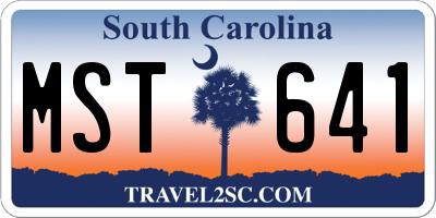 SC license plate MST641