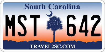 SC license plate MST642