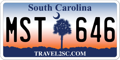 SC license plate MST646