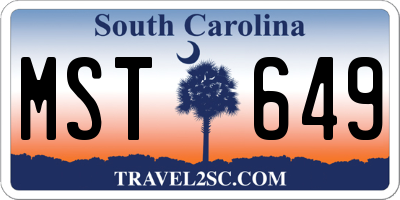 SC license plate MST649