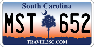 SC license plate MST652
