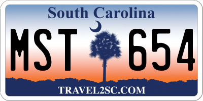 SC license plate MST654