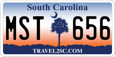 SC license plate MST656