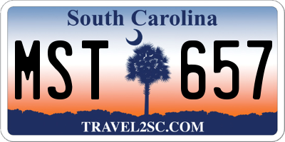 SC license plate MST657