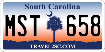 SC license plate MST658