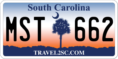 SC license plate MST662