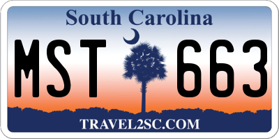 SC license plate MST663