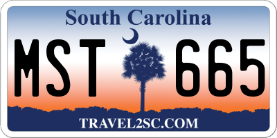 SC license plate MST665