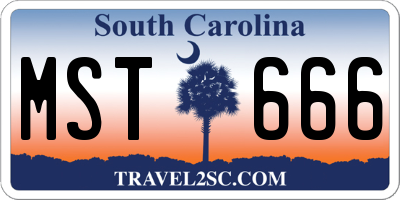 SC license plate MST666