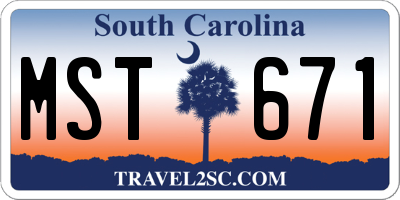 SC license plate MST671