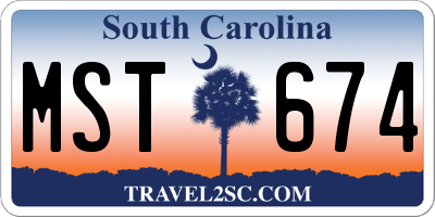 SC license plate MST674