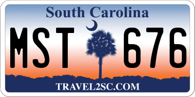 SC license plate MST676