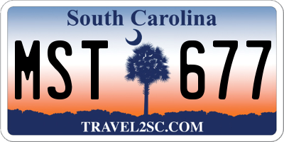 SC license plate MST677