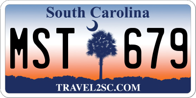 SC license plate MST679
