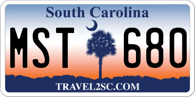 SC license plate MST680