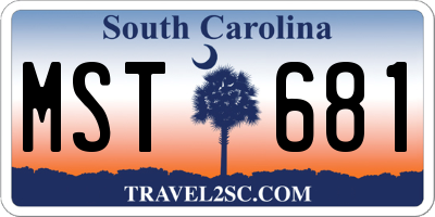 SC license plate MST681