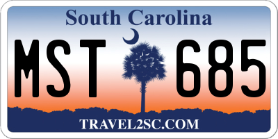 SC license plate MST685