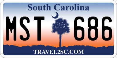 SC license plate MST686