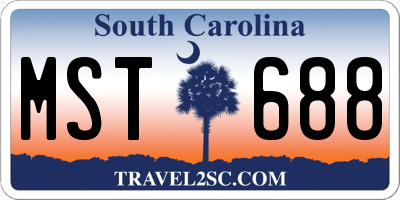 SC license plate MST688