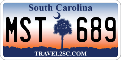 SC license plate MST689