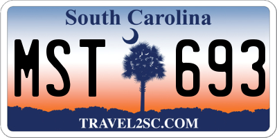 SC license plate MST693