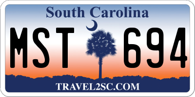 SC license plate MST694