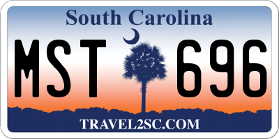 SC license plate MST696