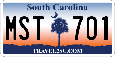 SC license plate MST701