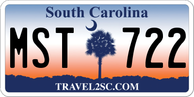 SC license plate MST722