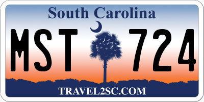 SC license plate MST724
