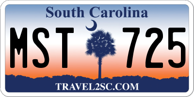 SC license plate MST725