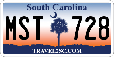 SC license plate MST728