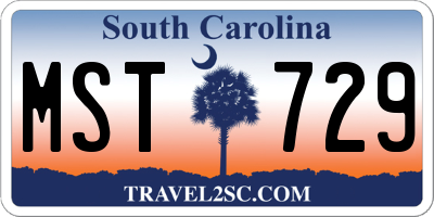 SC license plate MST729