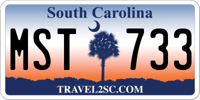 SC license plate MST733