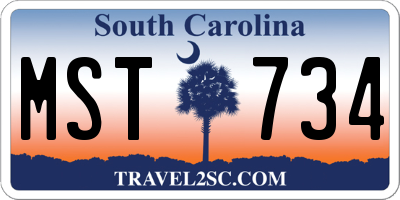 SC license plate MST734